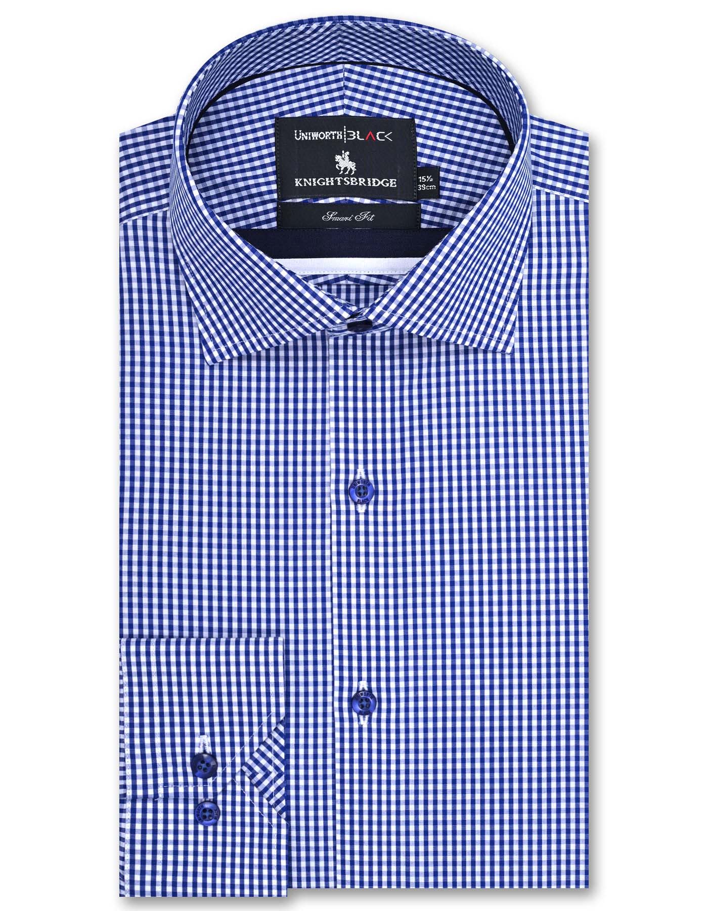 Check White/Blue Tailored Smart Fit Shirt FS2748-1SF-14.5
