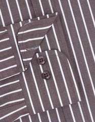 Stripe White/Brown Classic Fit Shirt FS2748RF-15.5