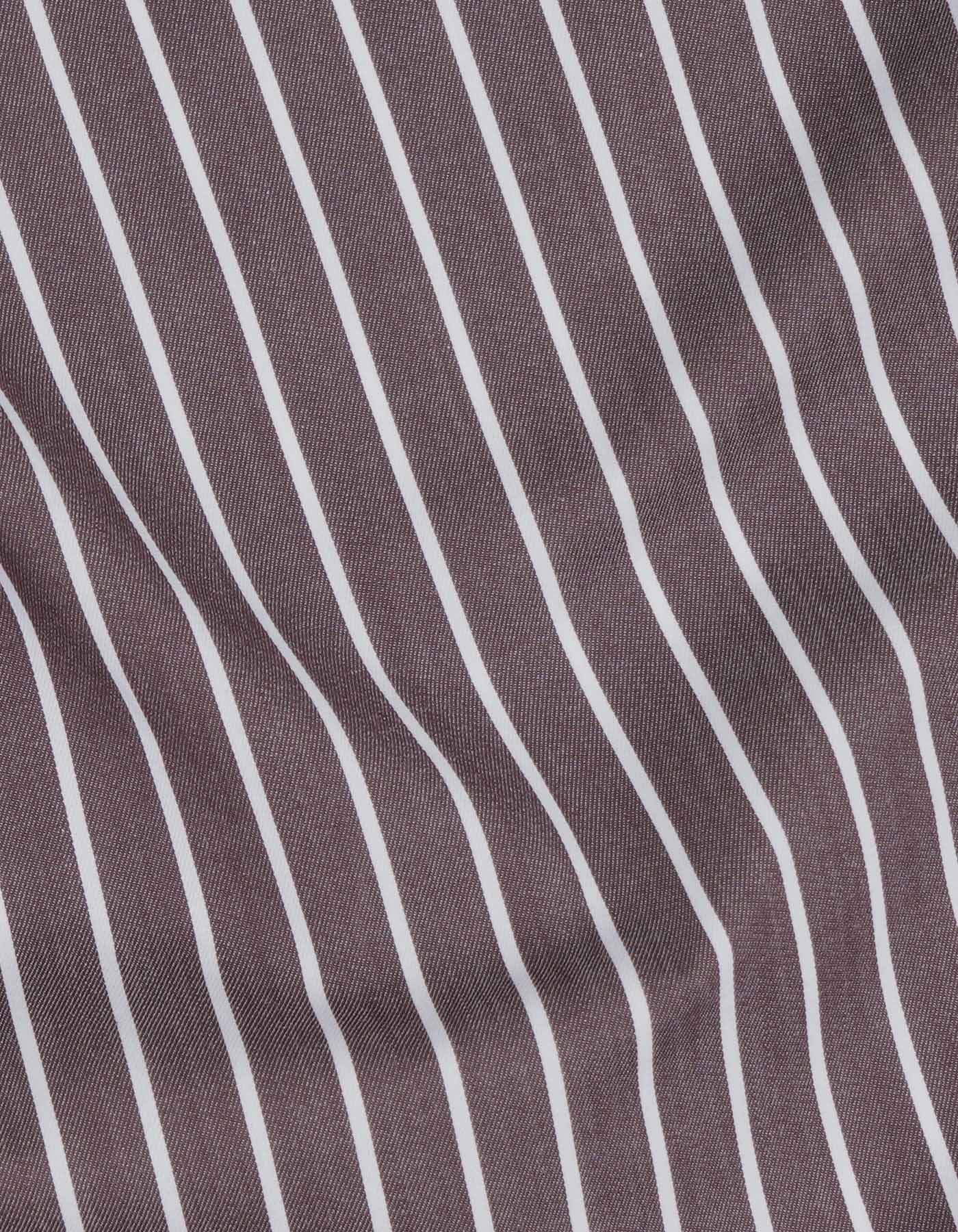Stripe White/Brown Tailored Smart Fit Shirt FS2748SF-16