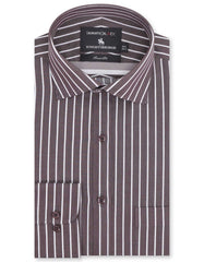 Stripe White/Brown Tailored Smart Fit Shirt FS2748SF-14.5