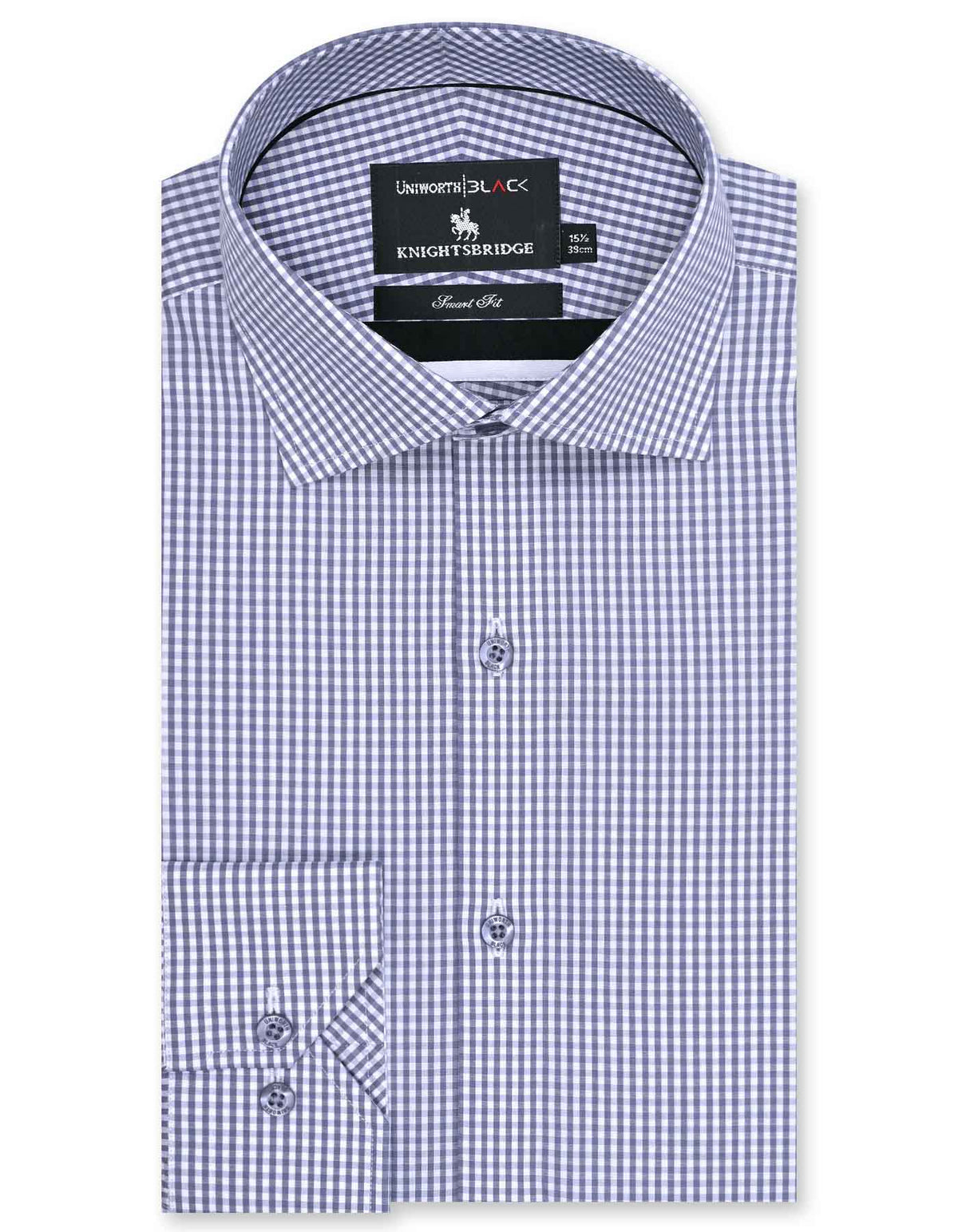 Check White/Grey Tailored Smart Fit Shirt FS2749-1SF-14.5