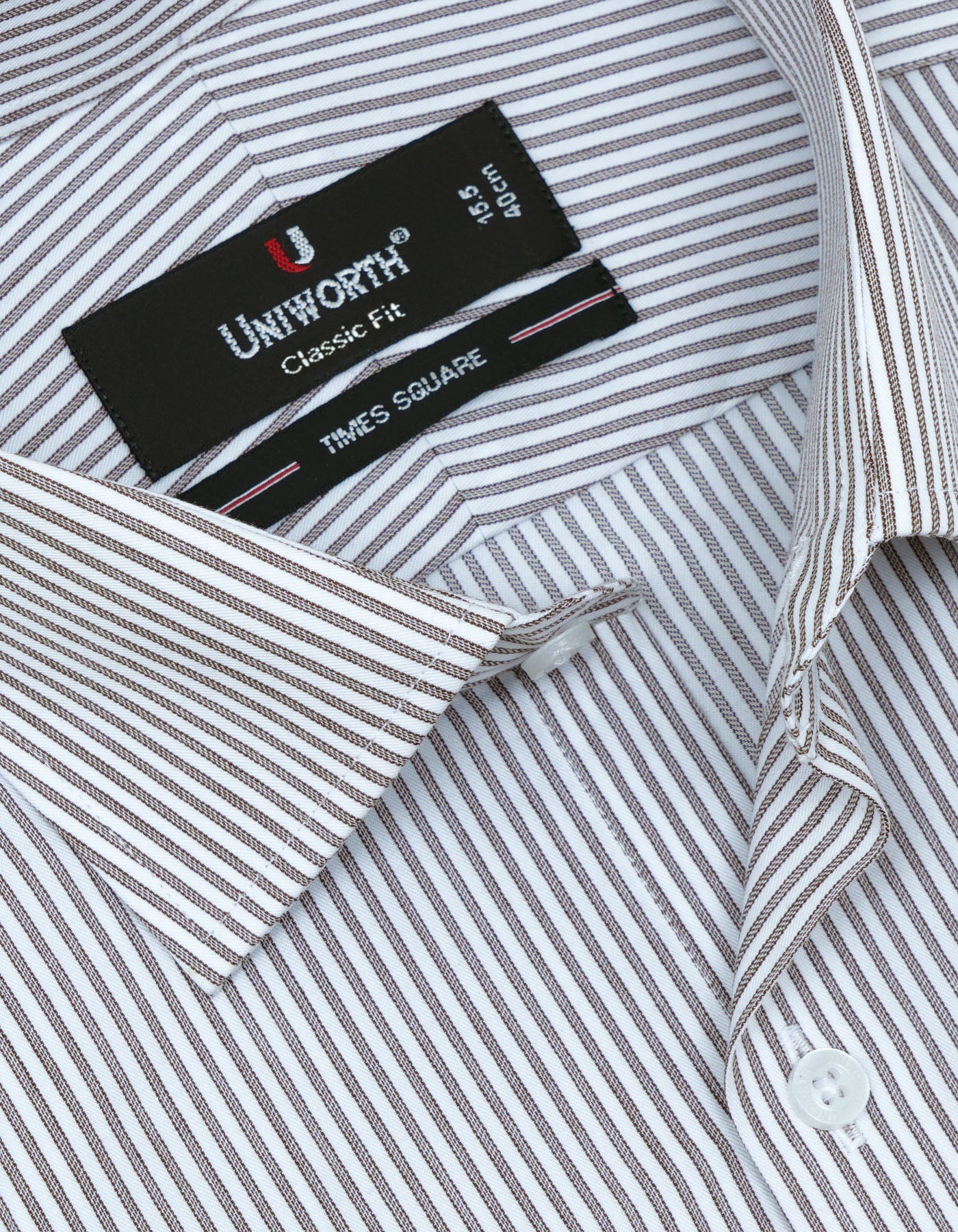 Stripe D Brown Classic Fit Shirt FS2752RF-15