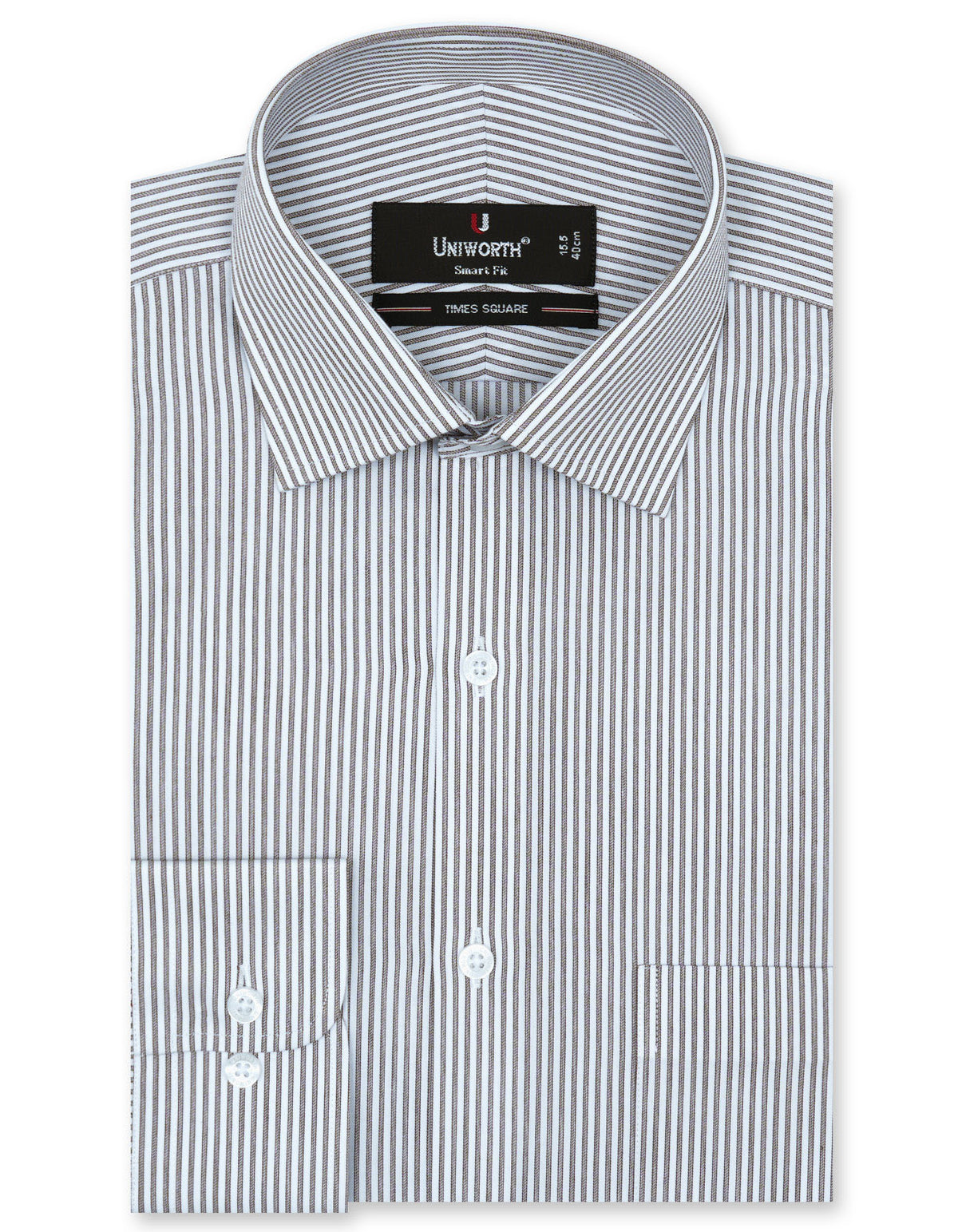 Stripe D Brown Tailored Smart Fit Shirt FS2752SF-14.5