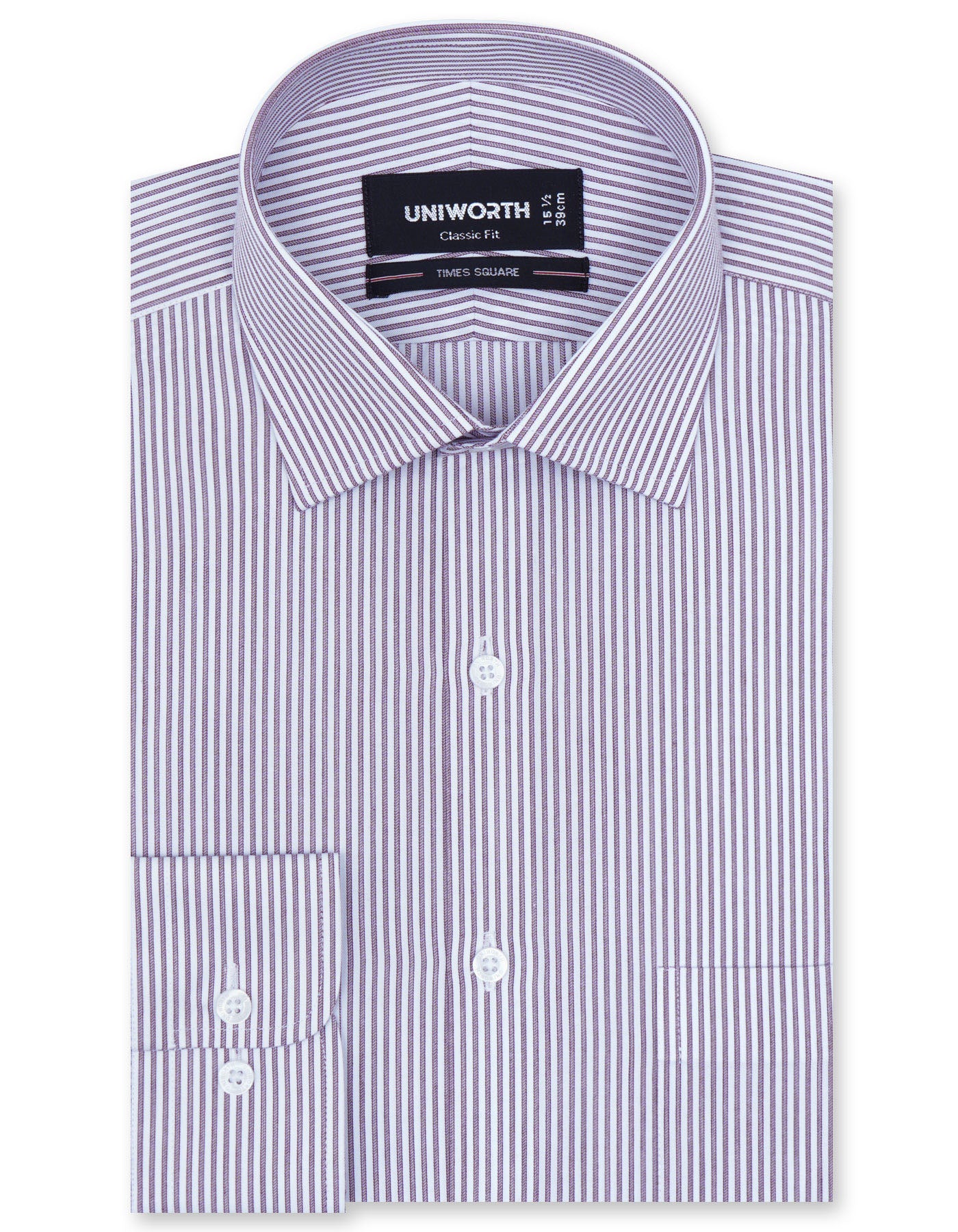 Stripe Maroon Classic Fit Shirt FS2753RF-14.5