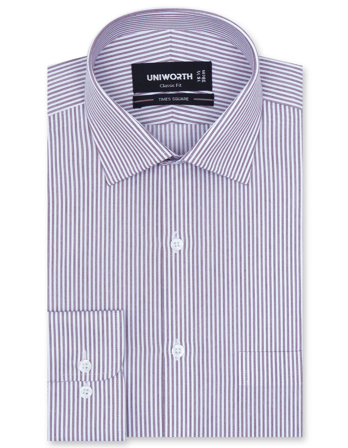 Stripe Maroon Classic Fit Shirt FS2753RF-14.5