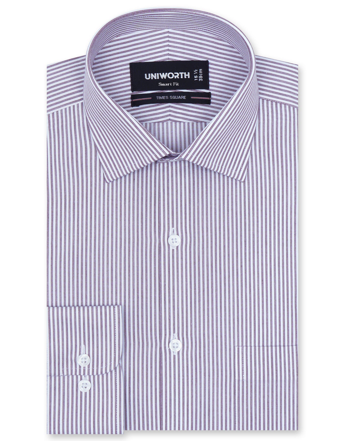 Stripe Maroon Tailored Smart Fit Shirt FS2753SF-14.5