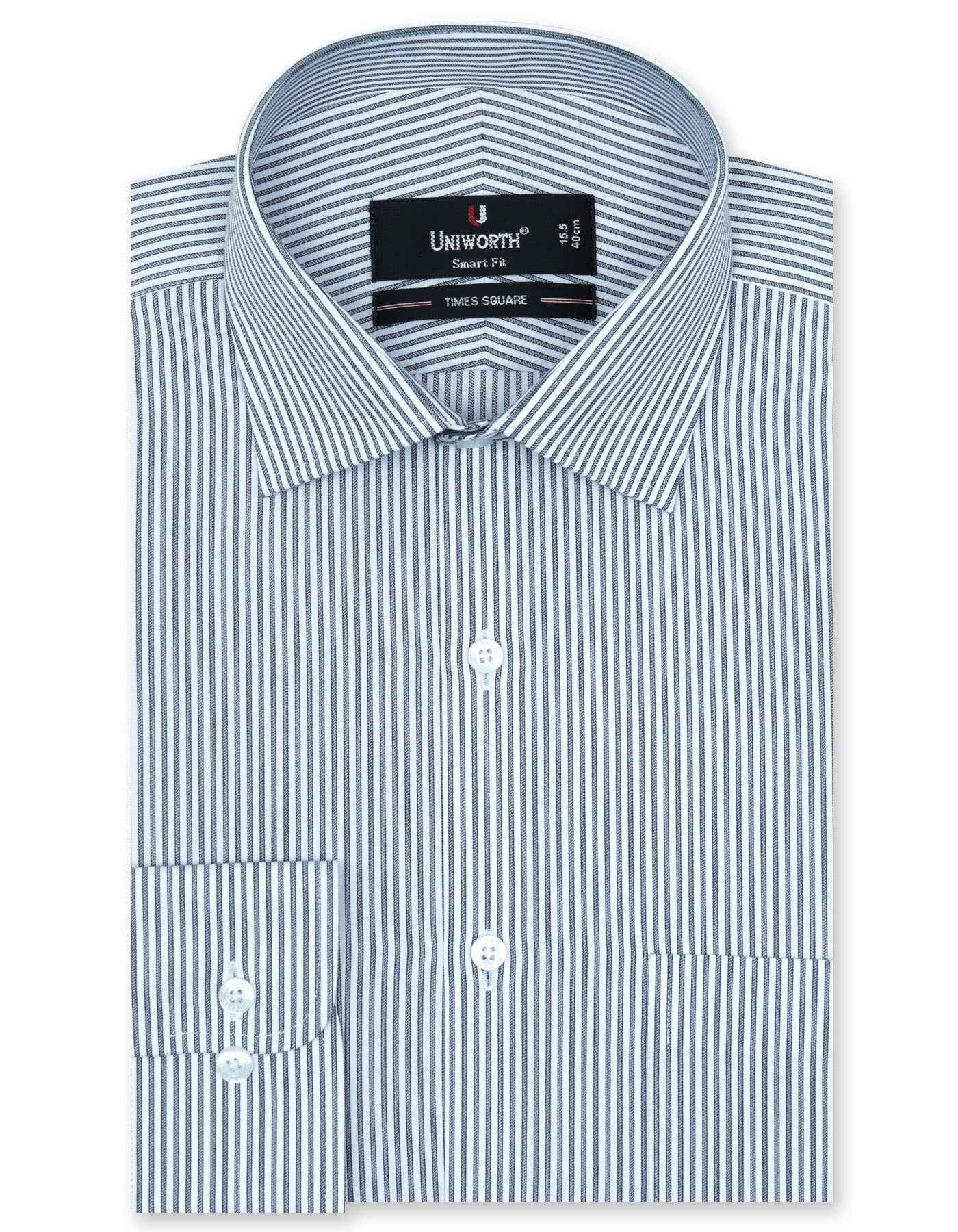 Stripe D Grey Tailored Smart Fit Shirt FS2754SF-14.5