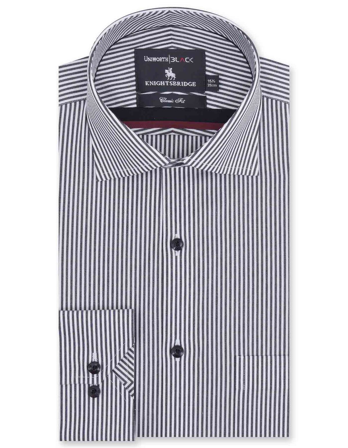Stripe White/Black Classic Fit Shirt FS2756RF-14.5