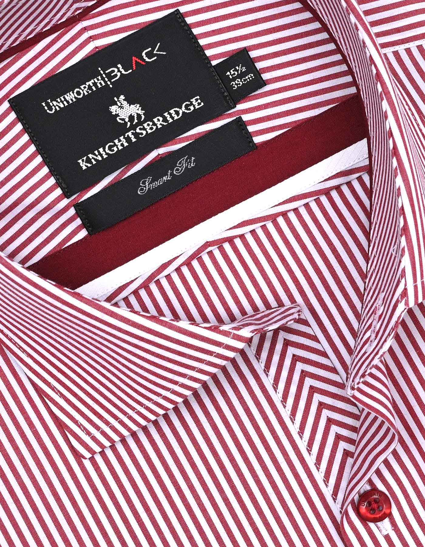 Stripe White/Red Tailored Smart Fit Shirt FS2757-1SF-15