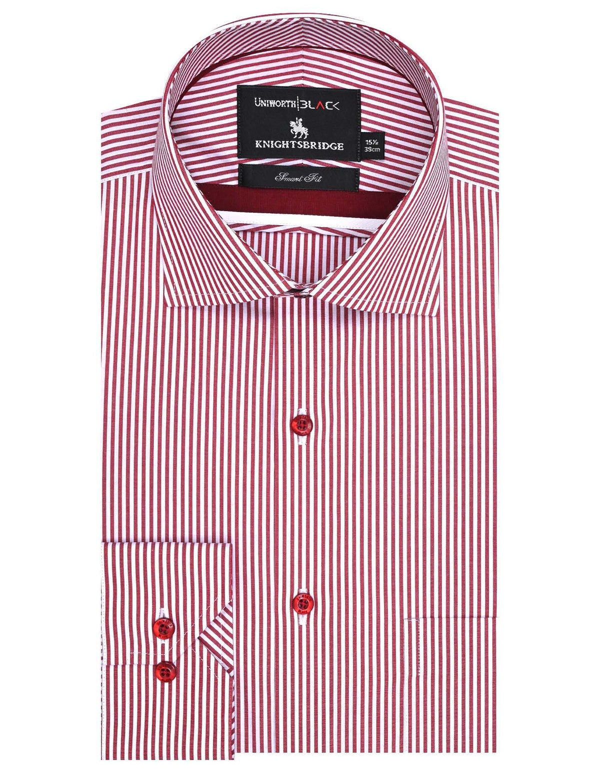 Stripe White/Red Tailored Smart Fit Shirt FS2757-1SF-14.5