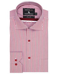 Stripe White/Red Tailored Smart Fit Shirt FS2757-1SF-14.5