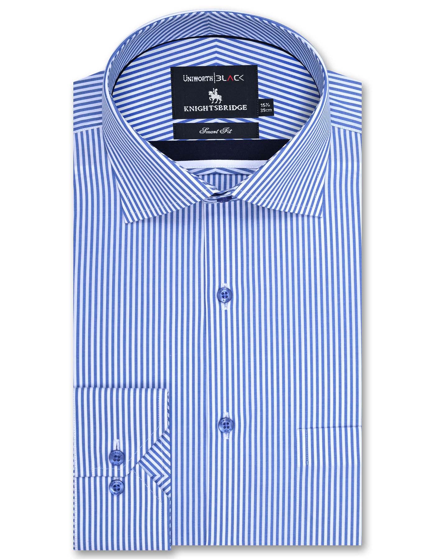 Stripe White/Sky Tailored Smart Fit Shirt FS2758-1SF-14.5