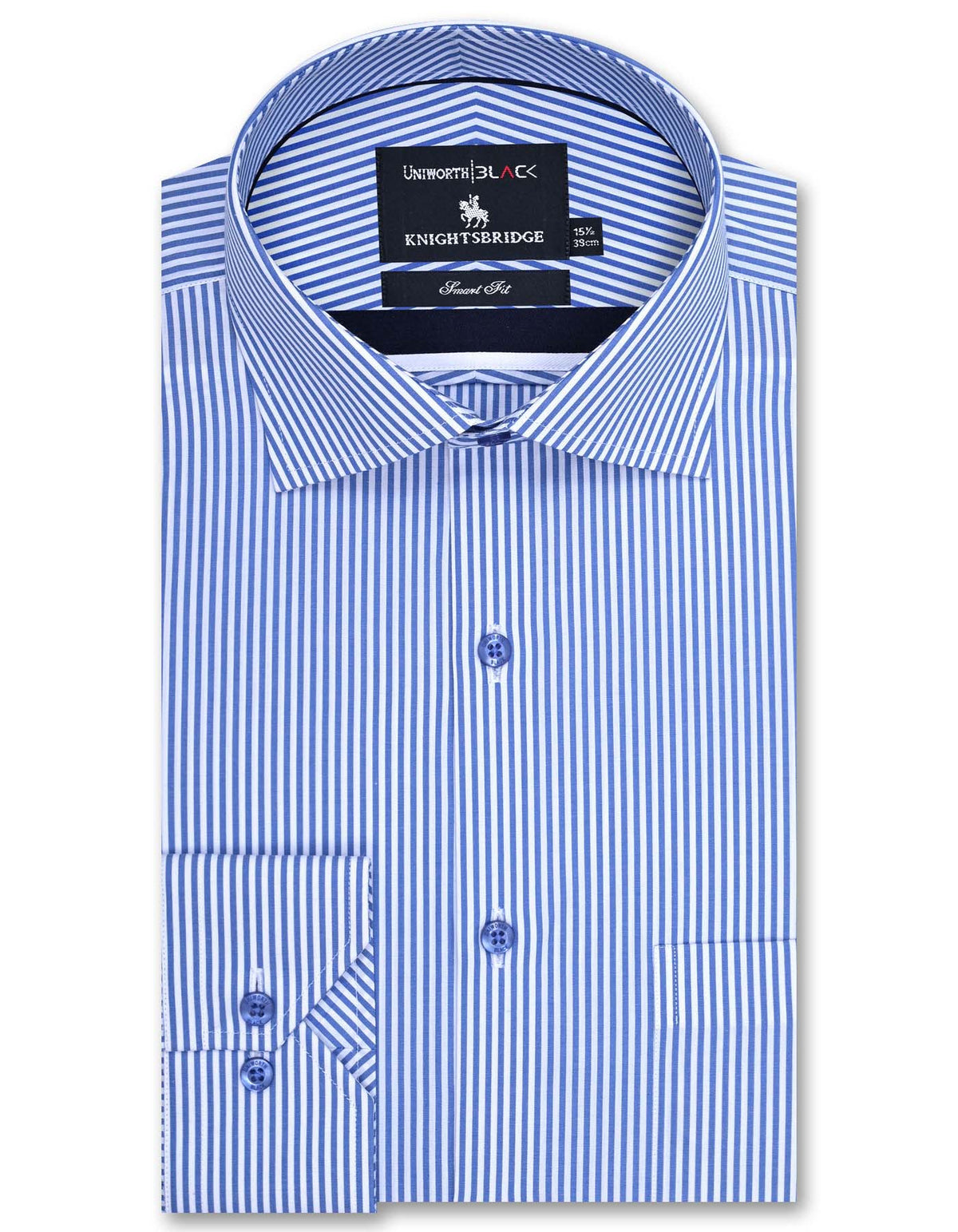 Stripe White/Sky Tailored Smart Fit Shirt FS2758-1SF-14.5