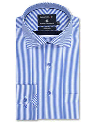 Stripe White/Sky Tailored Smart Fit Shirt FS2758-1SF-14.5