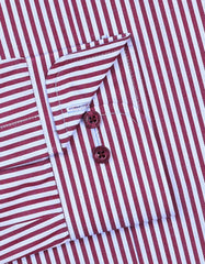 Stripe Maroon Classic Fit Shirt FS2759-1RF-15.5