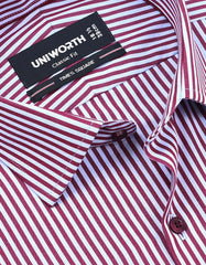 Stripe Maroon Classic Fit Shirt FS2759-1RF-15
