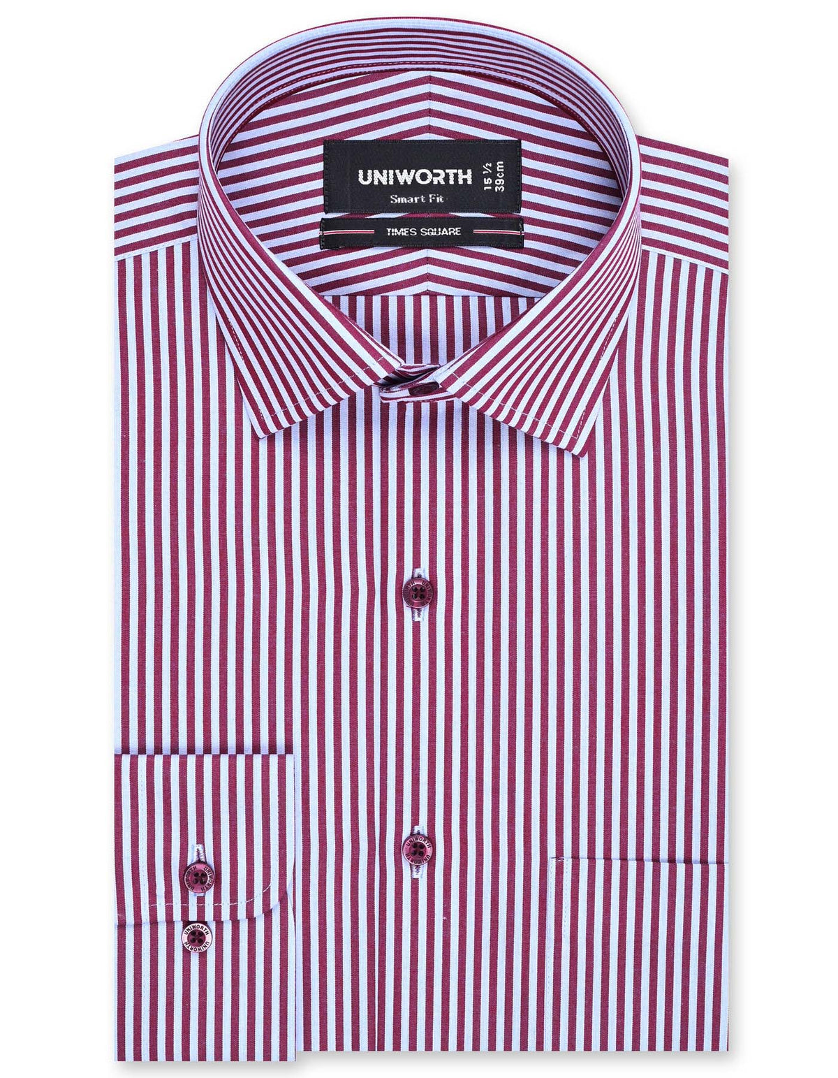 Stripe Maroon Tailored Smart Fit Shirt FS2759-1SF-14.5