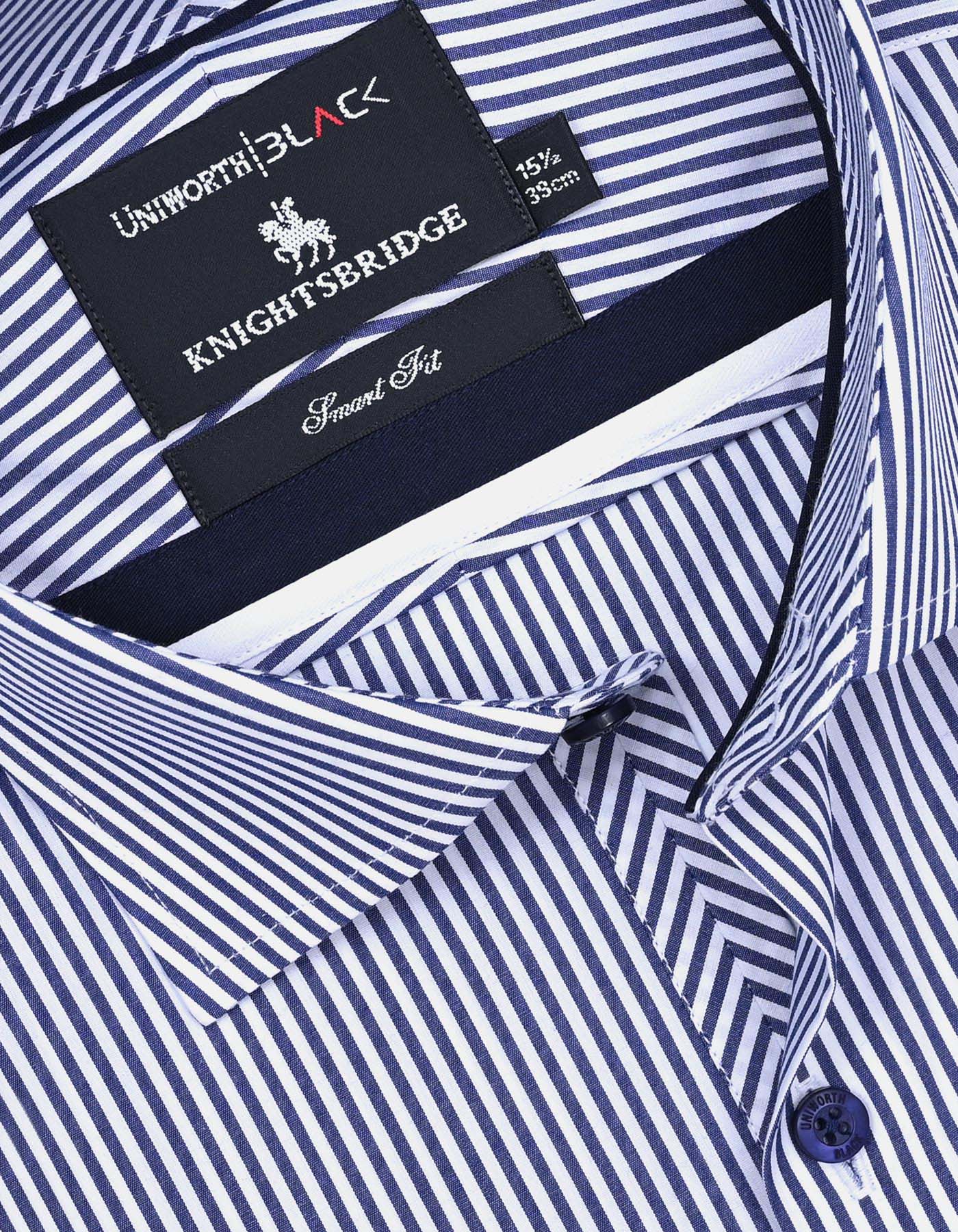 Stripe White/Navy Tailored Smart Fit Shirt FS2759SF-15
