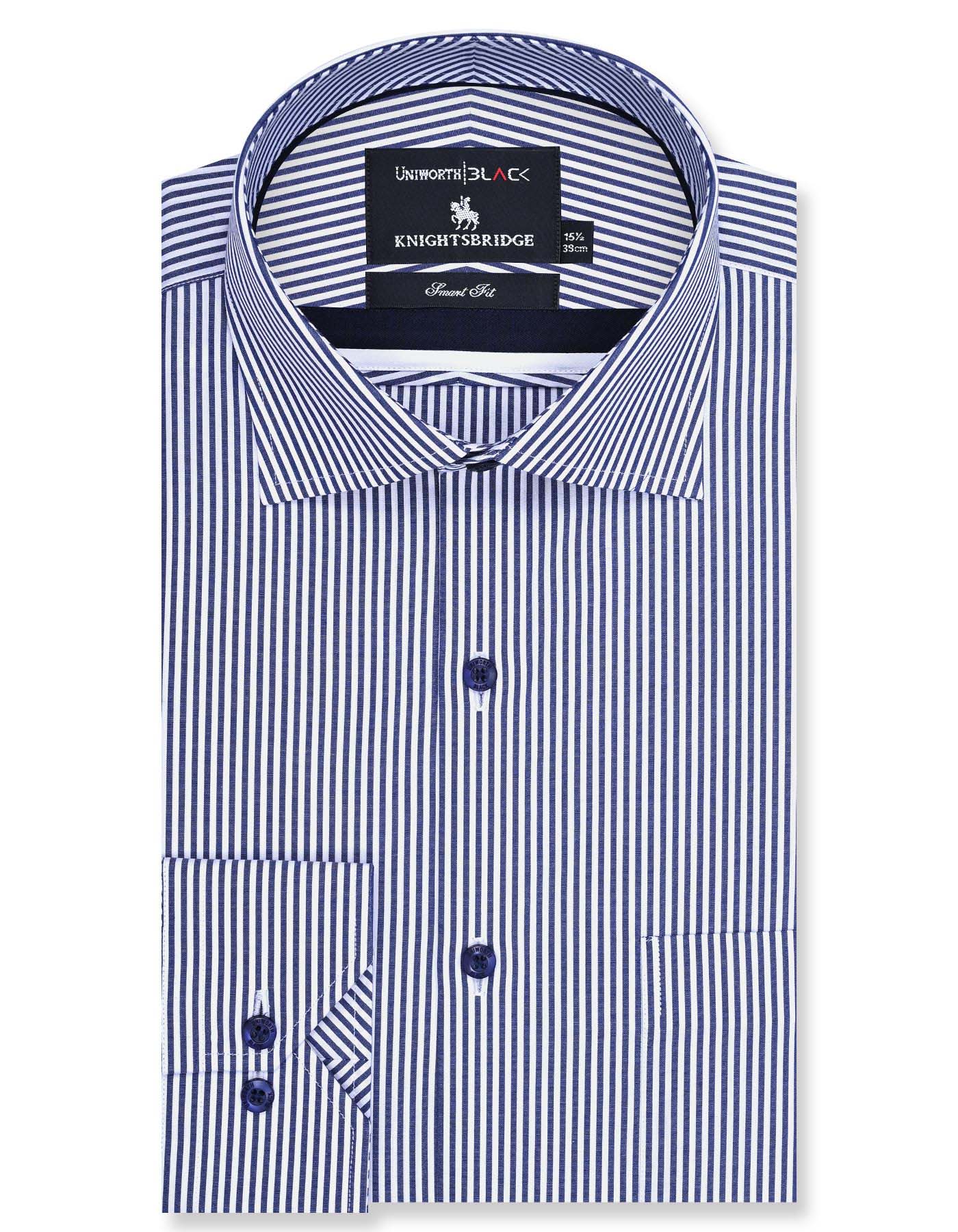 Stripe White/Navy Tailored Smart Fit Shirt FS2759SF-14.5