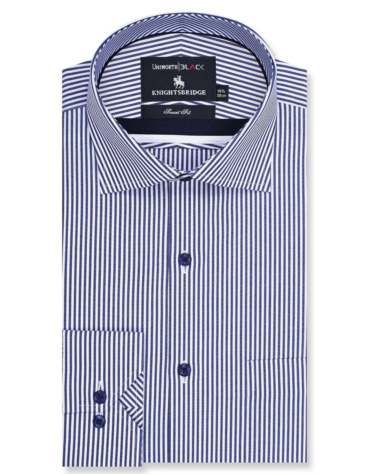 Stripe White/Navy Tailored Smart Fit Shirt FS2759SF-14.5