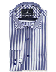 Stripe White/Navy Tailored Smart Fit Shirt FS2759SF-14.5