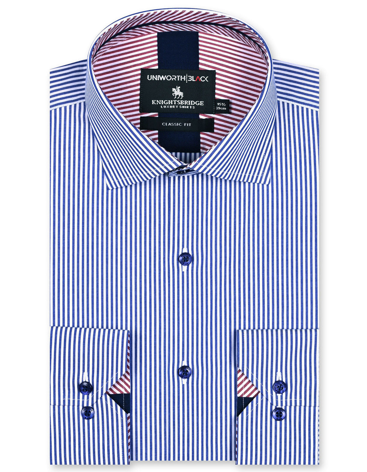 Stripe Blue Classic Fit Shirt FS2760-1RF-14.5