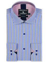 Stripe Blue Classic Fit Shirt FS2760-1RF-14.5