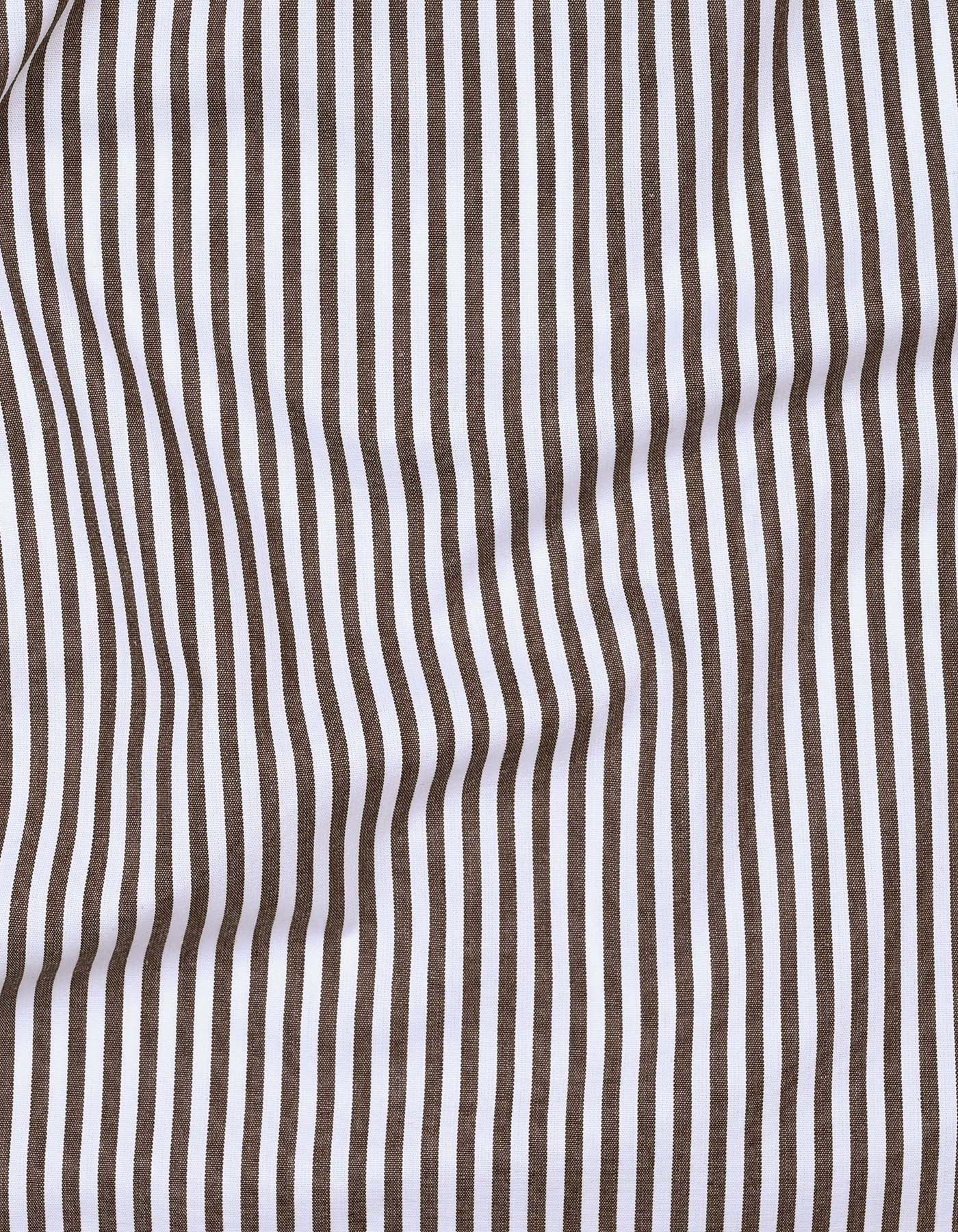 Stripe Brown Classic Fit Shirt FS2760-4RF-16