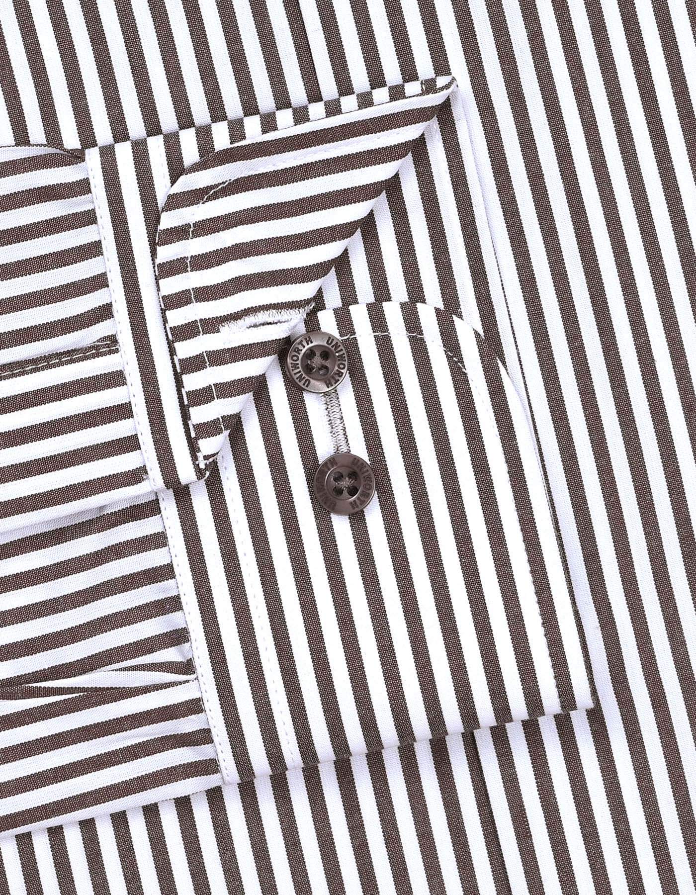 Stripe Brown Tailored Smart Fit Shirt FS2760-4SF-15.5