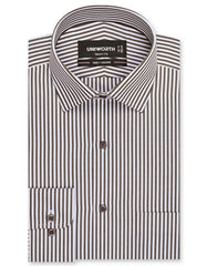Stripe Brown Tailored Smart Fit Shirt FS2760-4SF-14.5