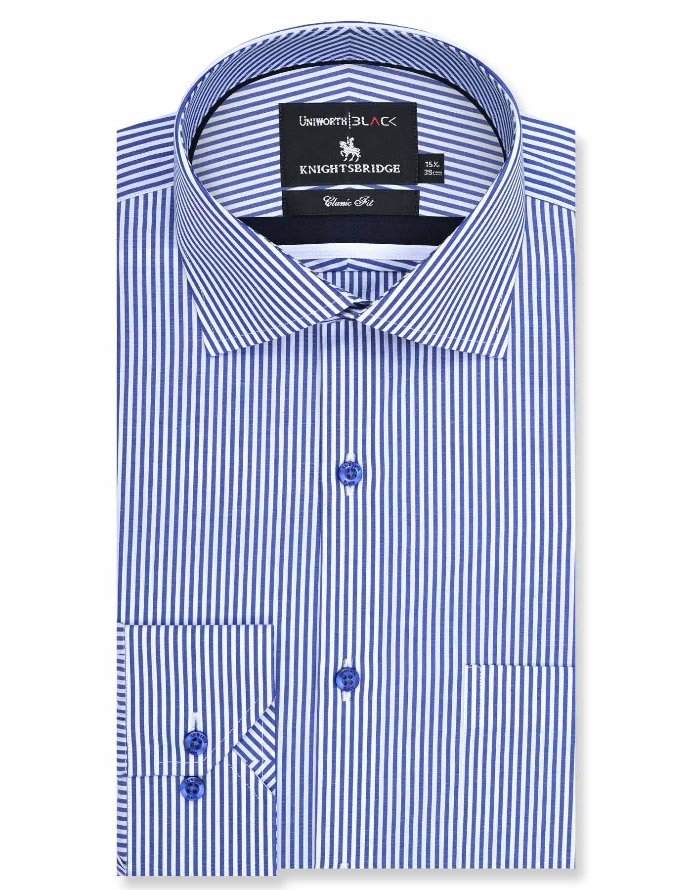 Stripe White/Blue Classic Fit Shirt FS2760RF-14.5