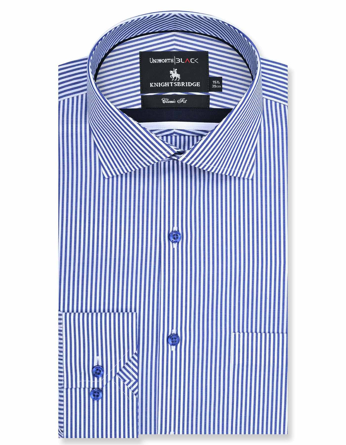 Stripe White/Blue Classic Fit Shirt FS2760RF-14.5
