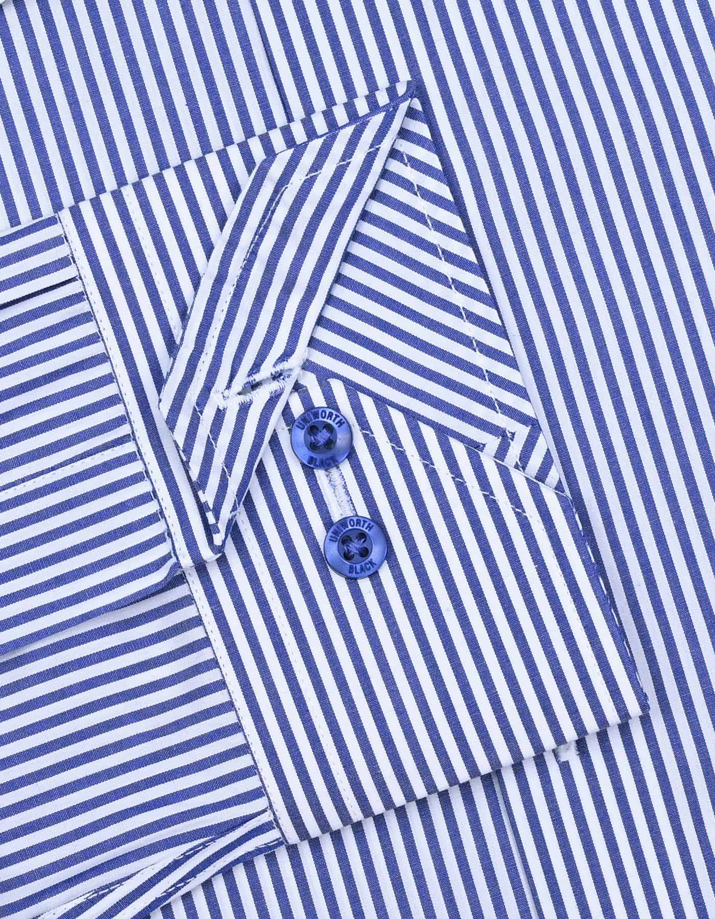 Stripe White/Blue Tailored Smart Fit Shirt FS2760SF-15.5