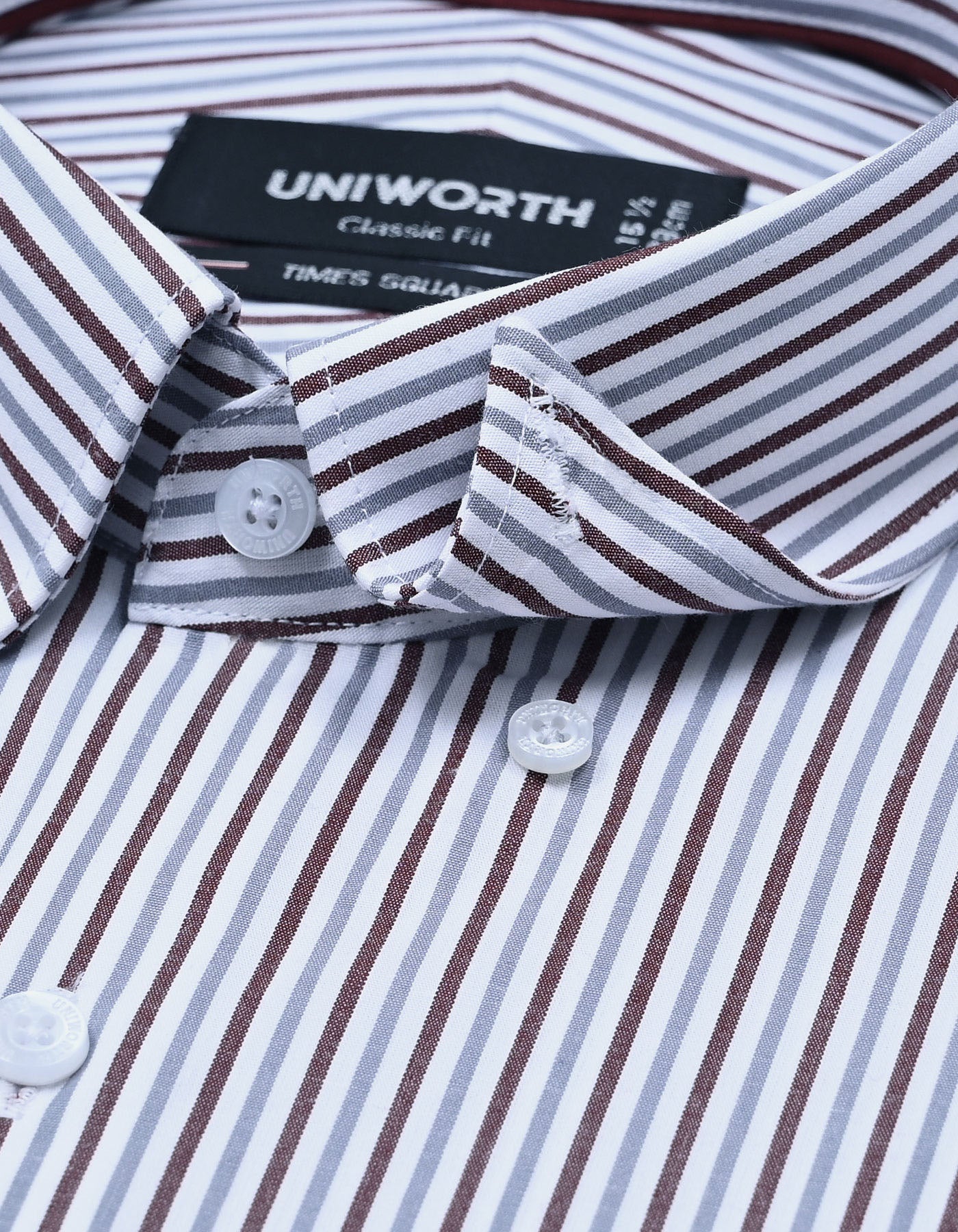 Stripe Maroon Classic Fit Shirt FS2761-2RF-15.5