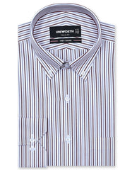 Stripe Maroon Classic Fit Shirt FS2761-2RF-14.5