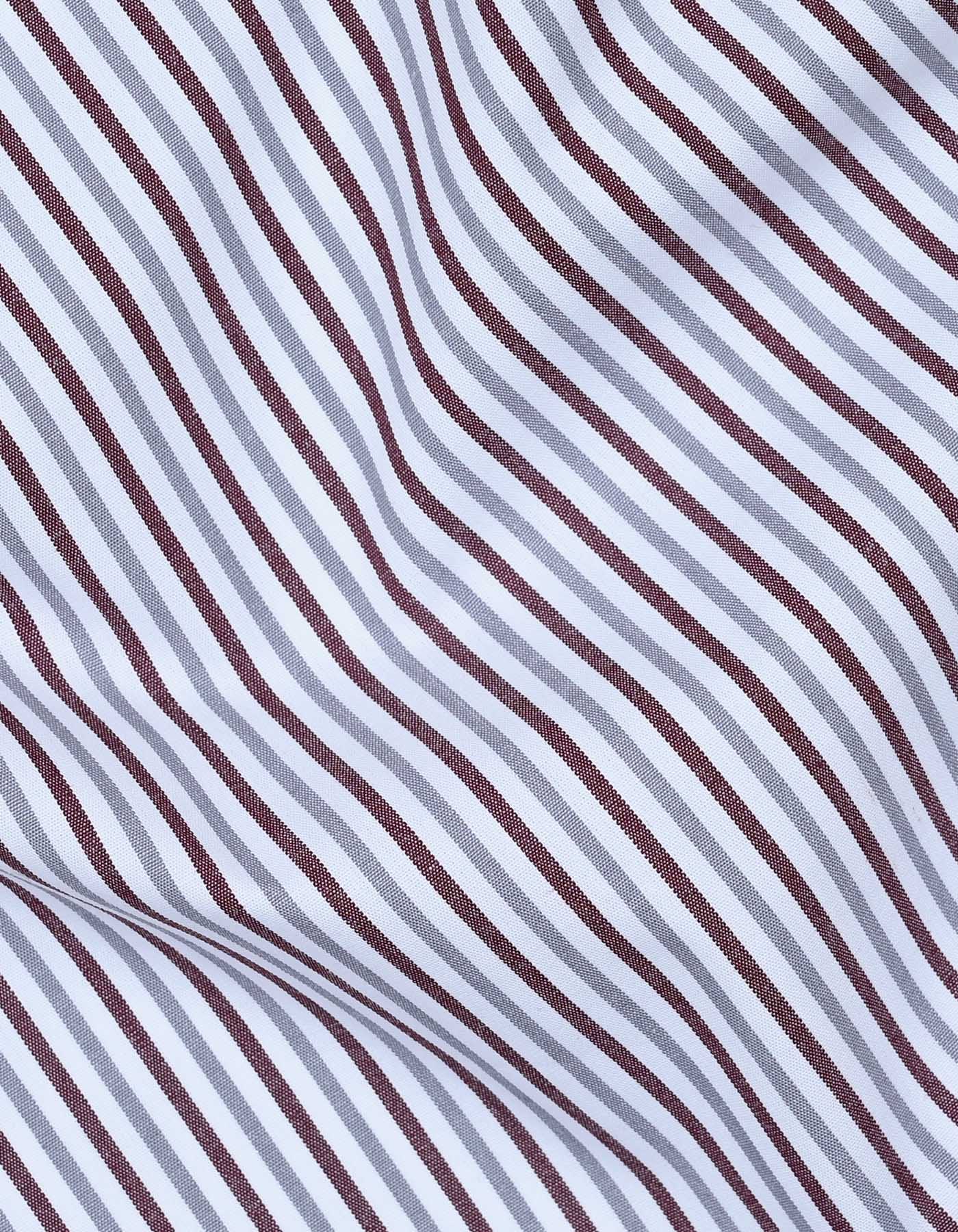 Stripe Maroon Tailored Smart Fit Shirt FS2761-2SF-16.5