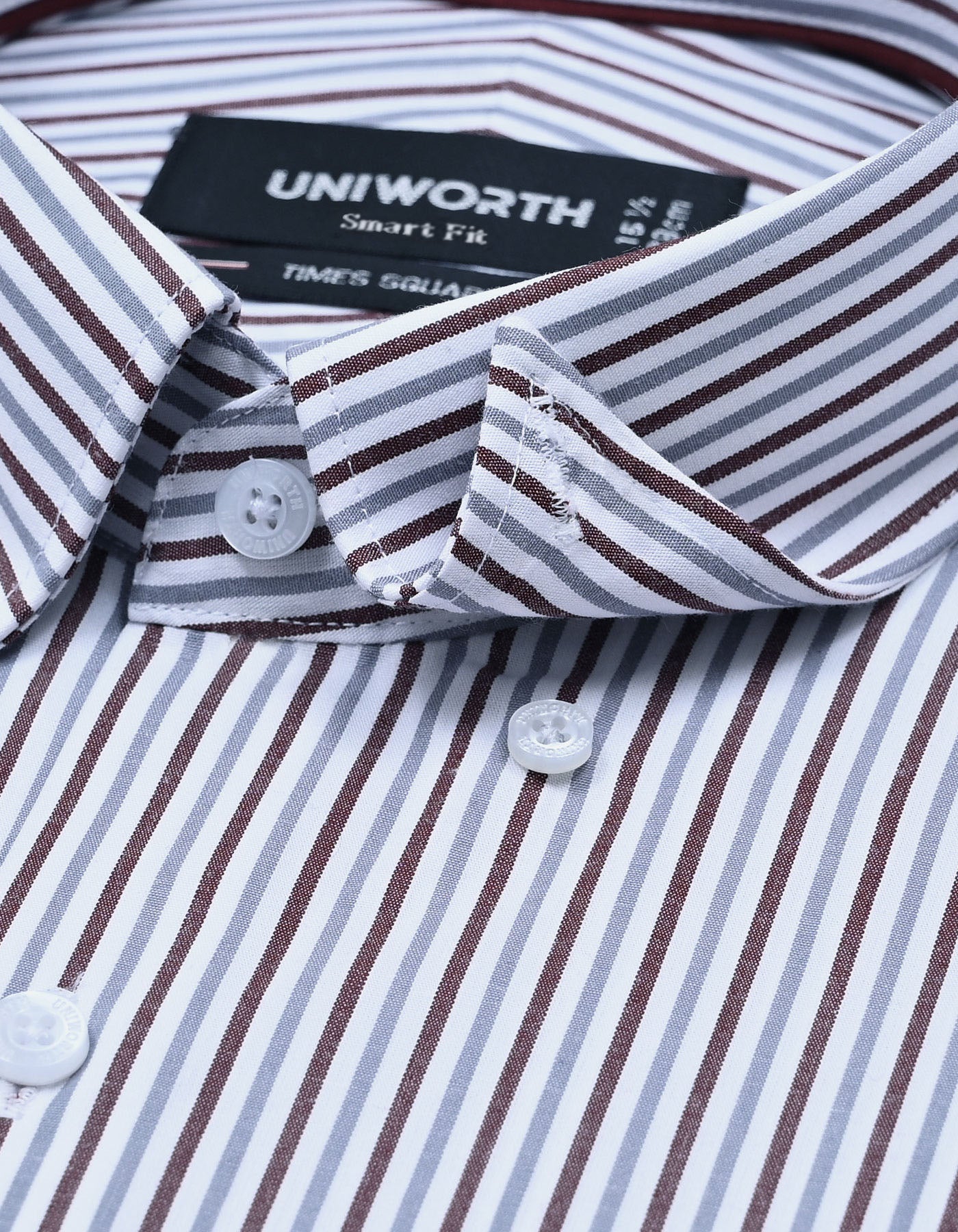 Stripe Maroon Tailored Smart Fit Shirt FS2761-2SF-15.5
