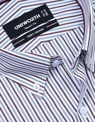 Stripe Maroon Tailored Smart Fit Shirt FS2761-2SF-15