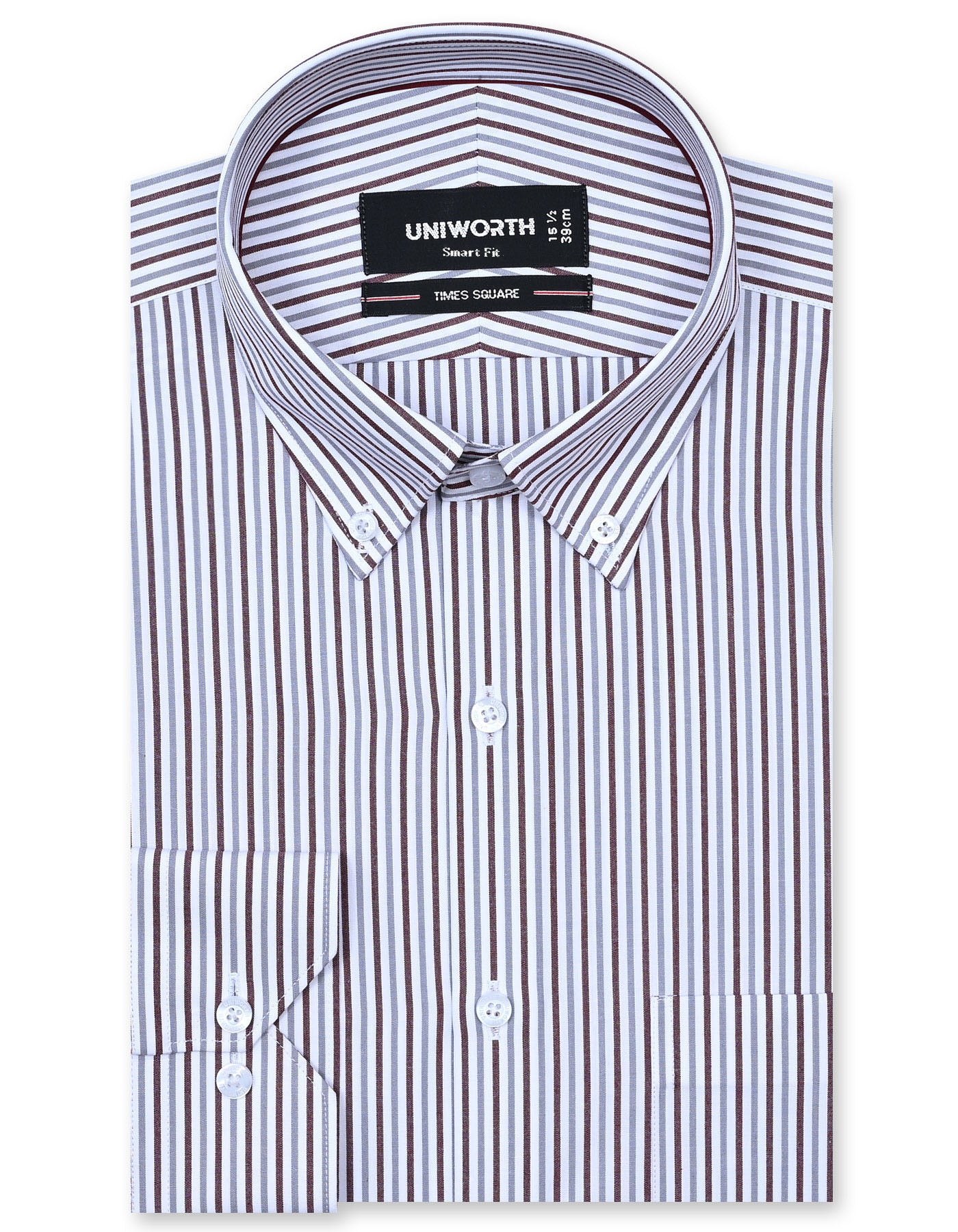 Stripe Maroon Tailored Smart Fit Shirt FS2761-2SF-14.5