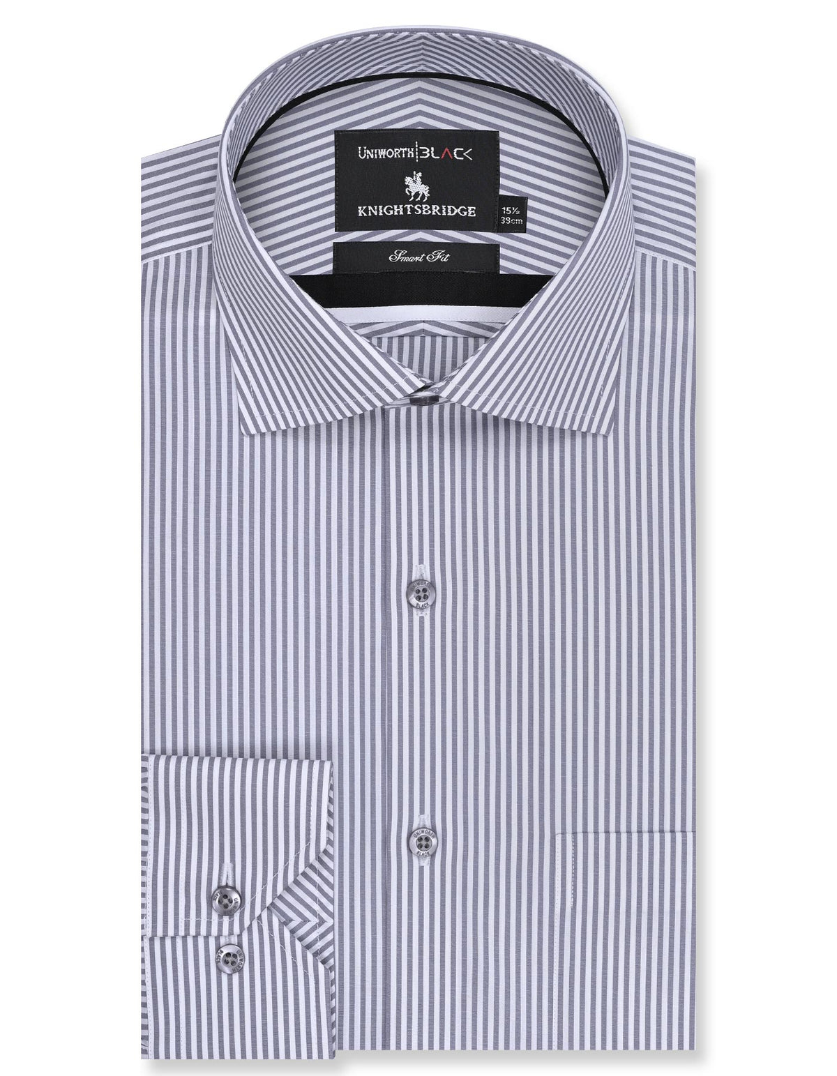 Stripe White/Grey Tailored Smart Fit Shirt FS2761SF-14.5