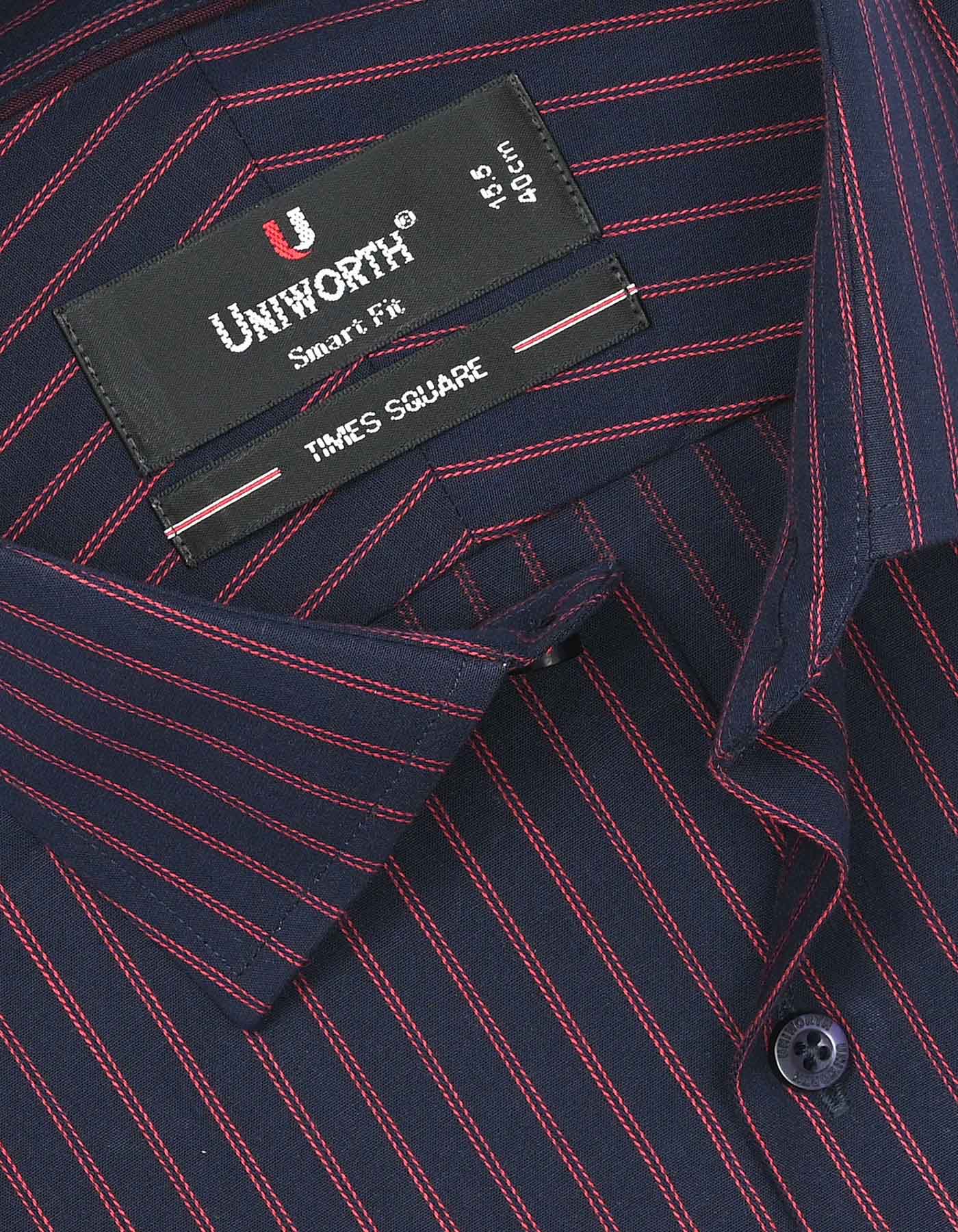 Stripe Red Tailored Smart Fit Shirt FS2763SF-15