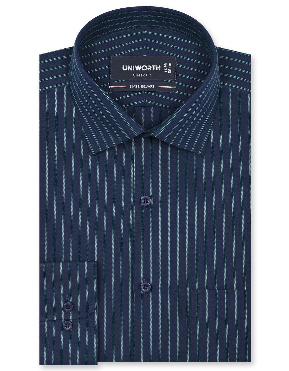 Stripe Green Classic Fit Shirt FS2764-1RF-14.5
