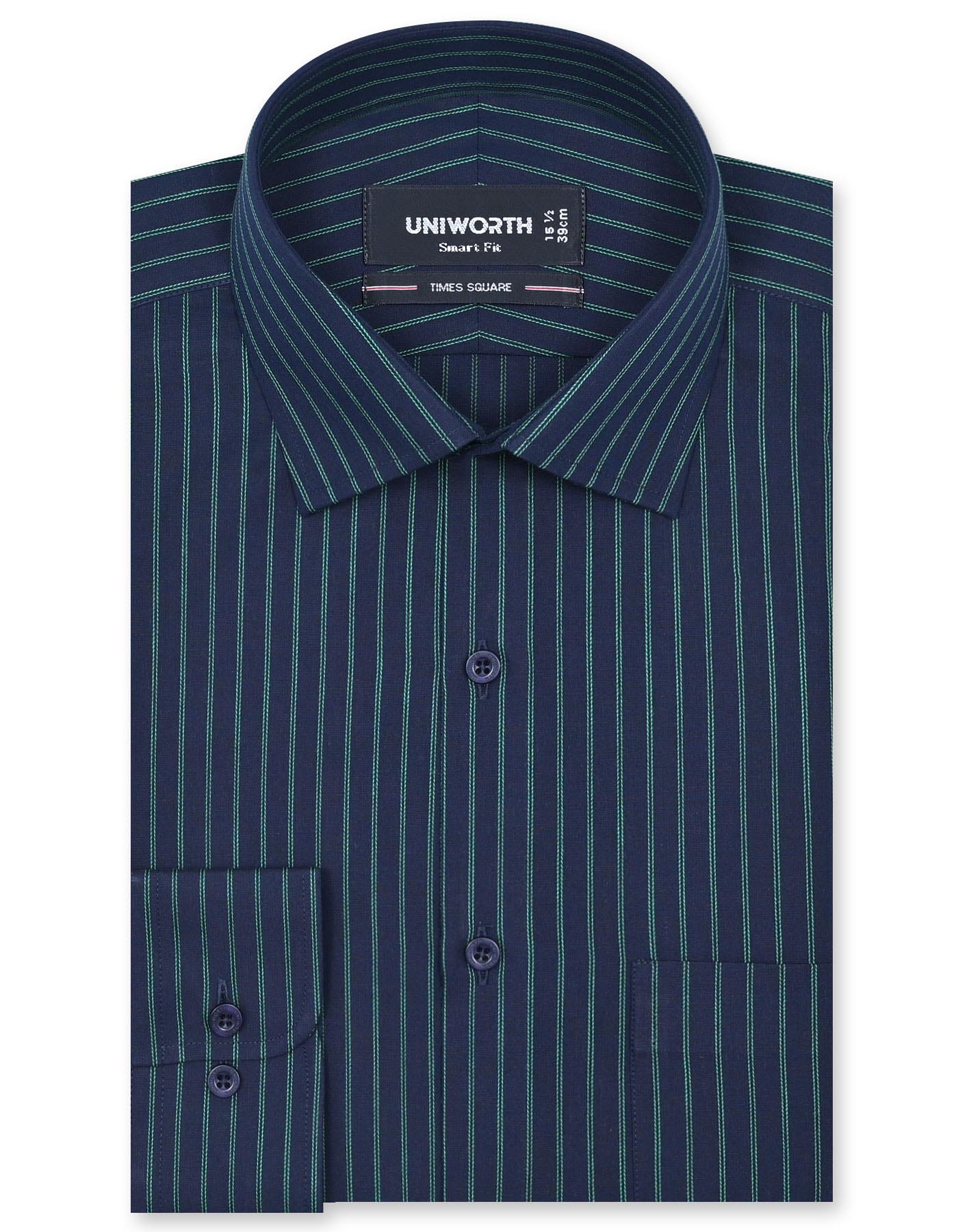 Stripe Green Tailored Smart Fit Shirt FS2764-1SF-14.5