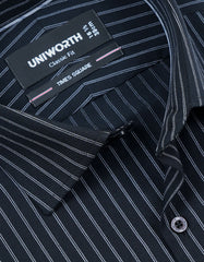 Stripe Black Classic Fit Shirt FS2766-2RF-15