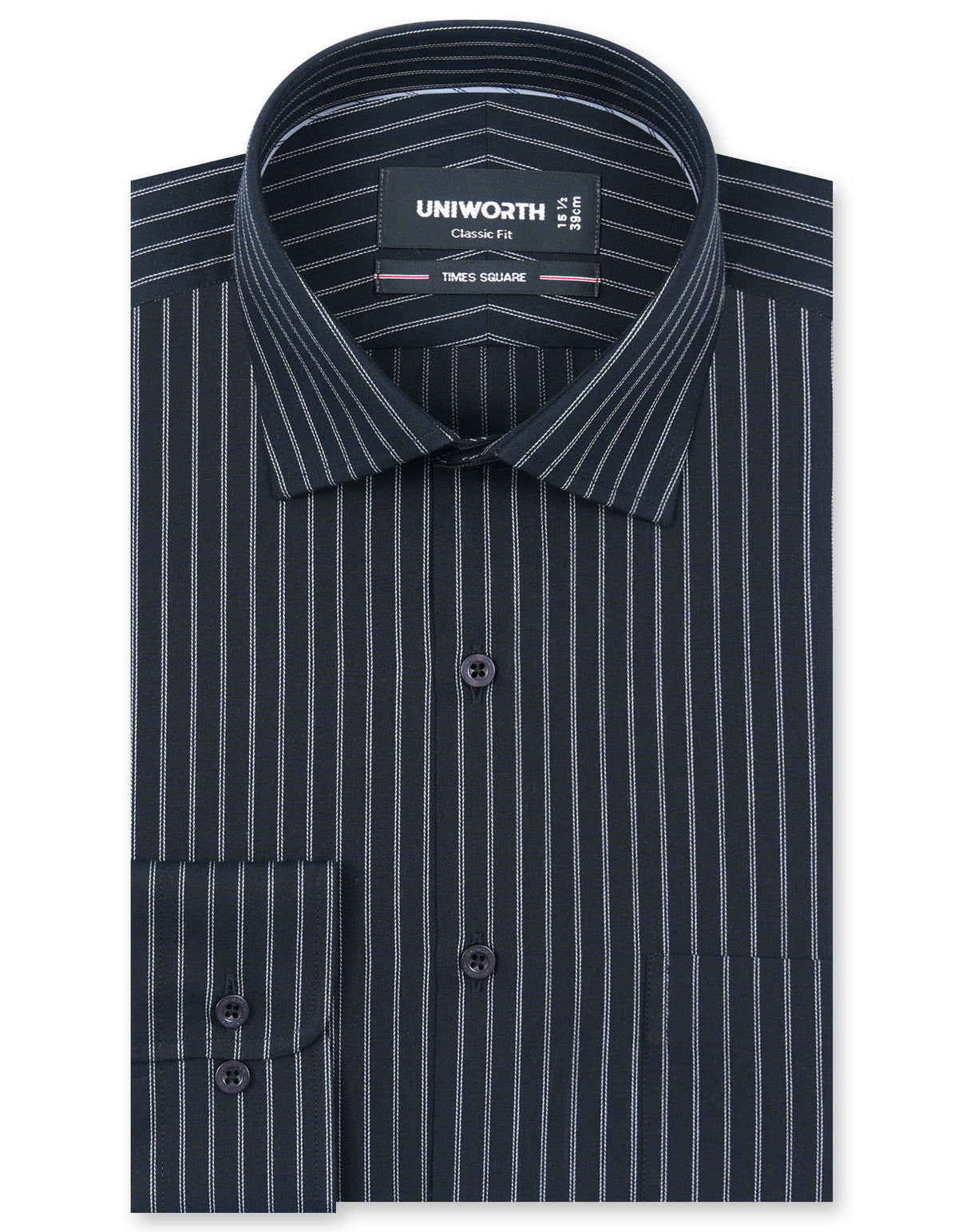Stripe Black Classic Fit Shirt FS2766-2RF-14.5