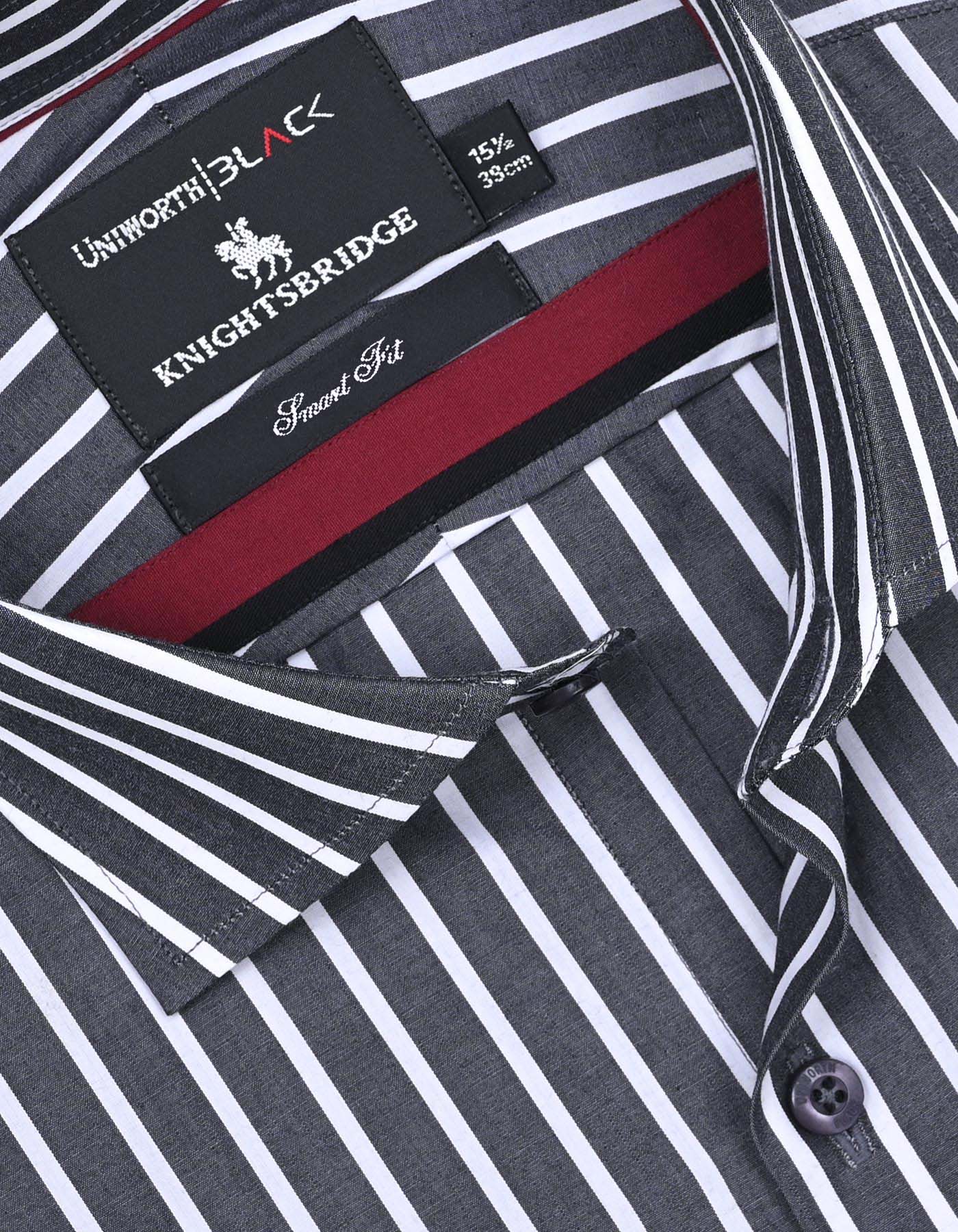 Stripe Charcoal Tailored Smart Fit Shirt FS2766SF-15