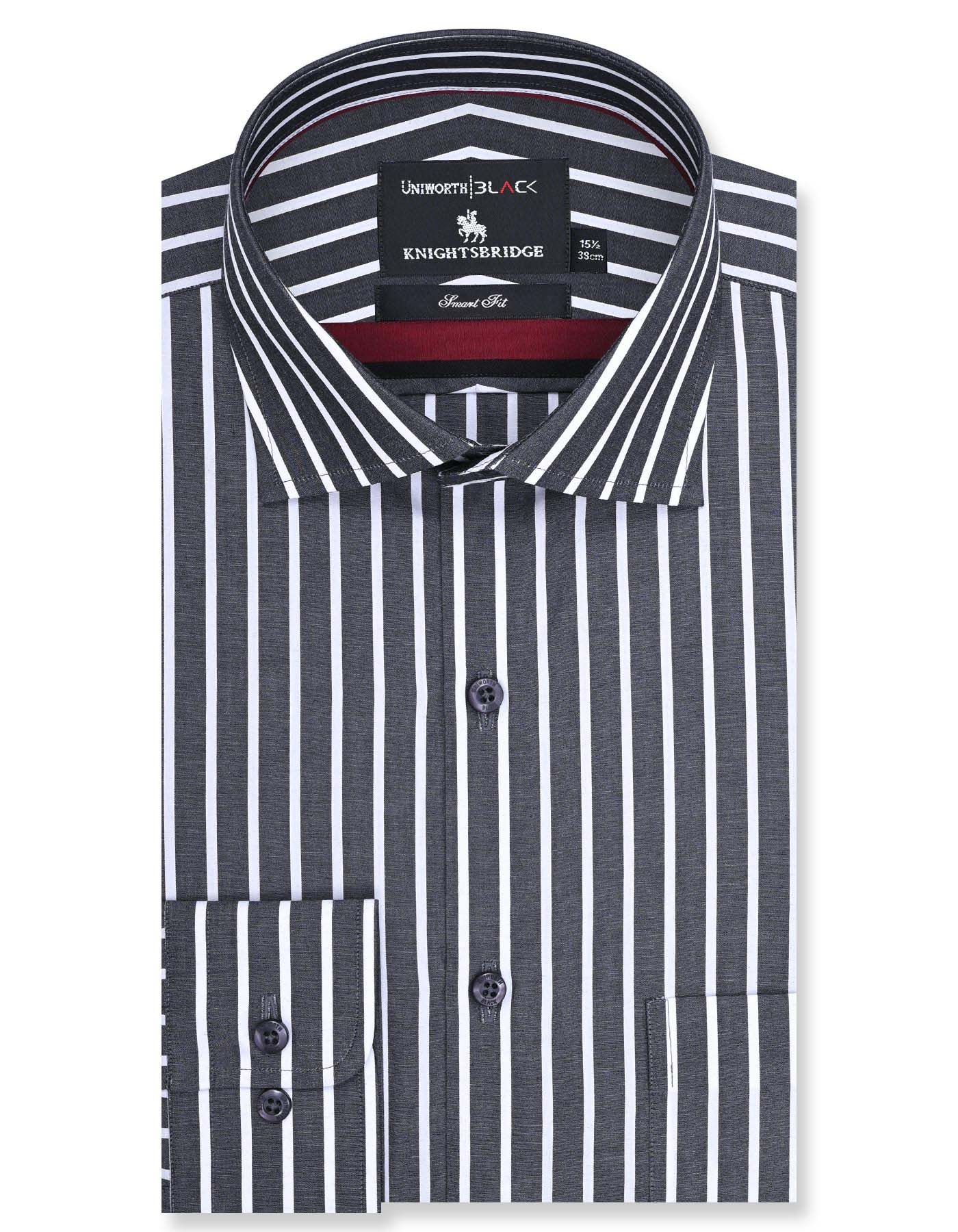 Stripe Charcoal Tailored Smart Fit Shirt FS2766SF-14.5