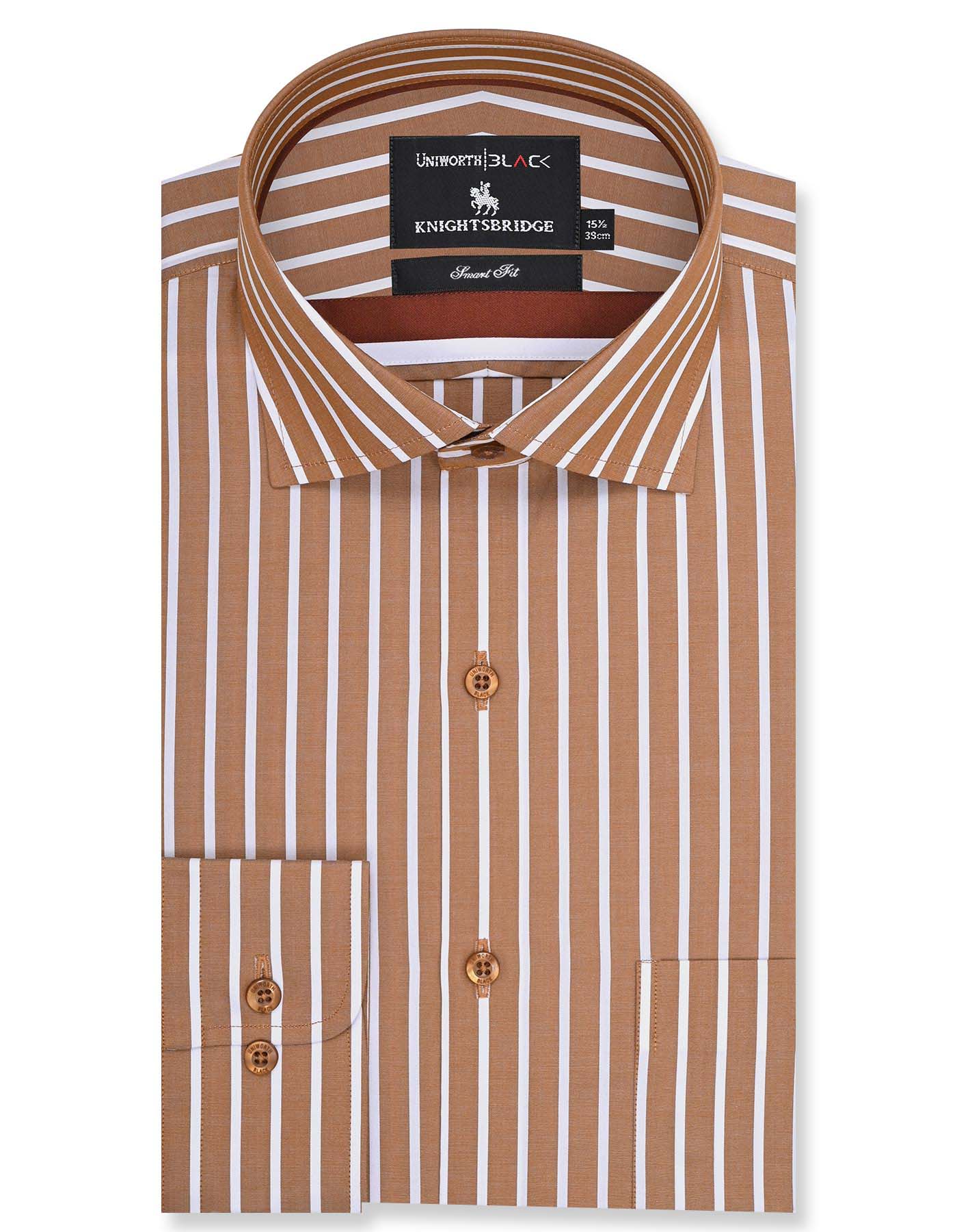 Stripe Mustard Tailored Smart Fit Shirt FS2767-1SF-15