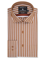 Stripe Mustard Tailored Smart Fit Shirt FS2767-1SF-15