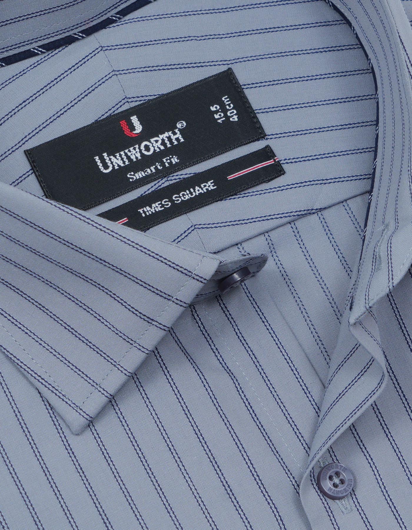 Stripe Grey Tailored Smart Fit Shirt FS2767-2SF-15